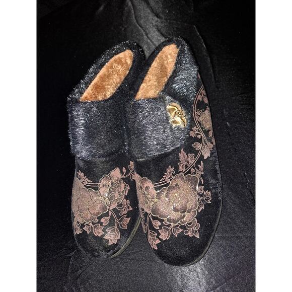 Vintage VELOUR BOOTIE SLIPPERS Size 7 - Picture 1 of 5
